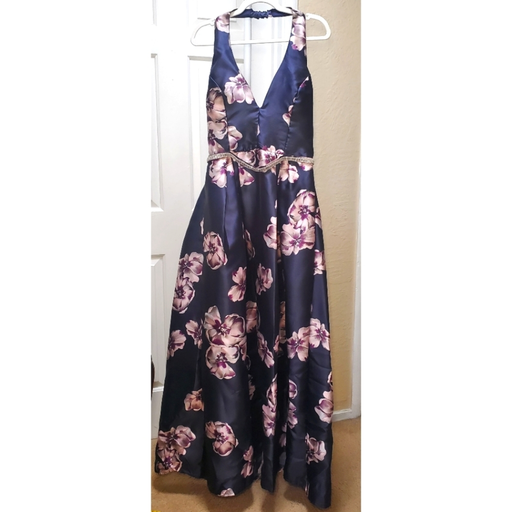 Long flower halter dress